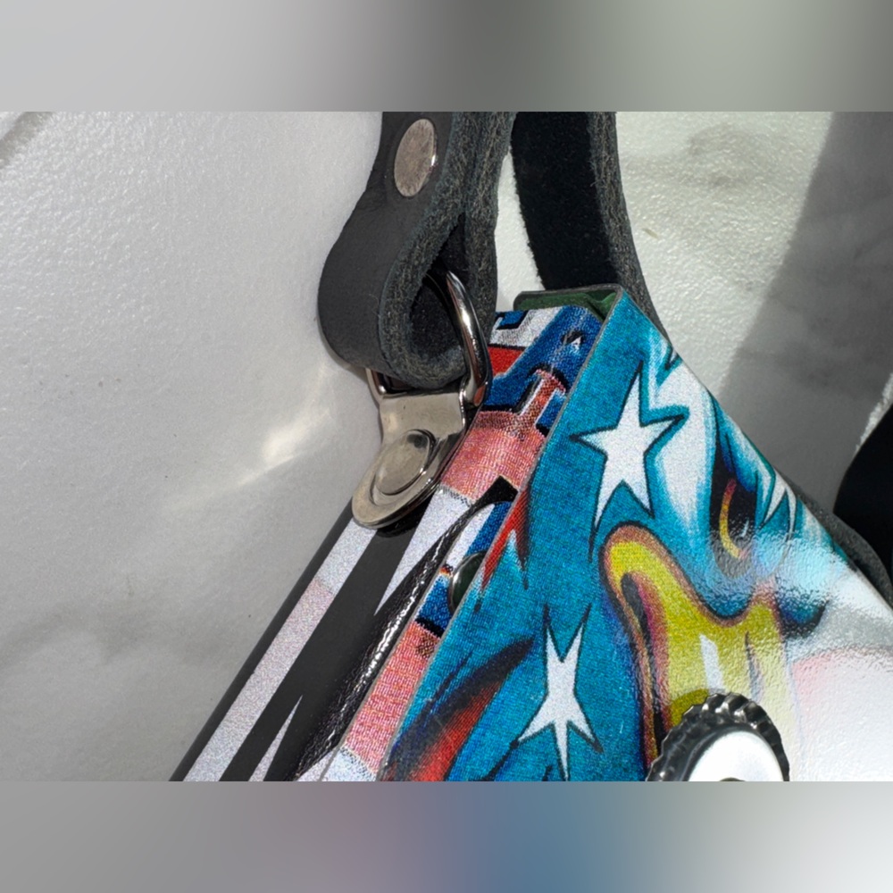 Upcycled License Plate Mini Purse Patriotic Eagle Design Unique Statement Purse - Picture 7 of 8